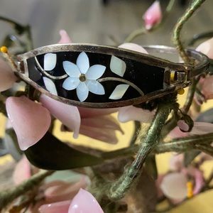 Antique925  mop flower bracelet